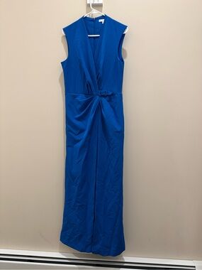 Kay Unger Sapphire Blue Sleeveless Straight-Leg Jumpsuit